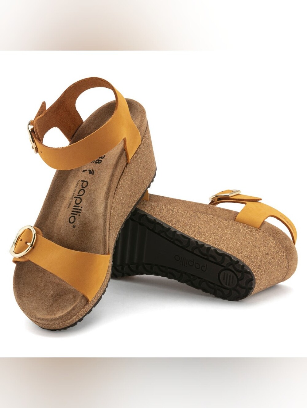 Papillio By Birkenstock Soley 41 Apricot Cork Wedge Sandals Sz 10 New Box $160